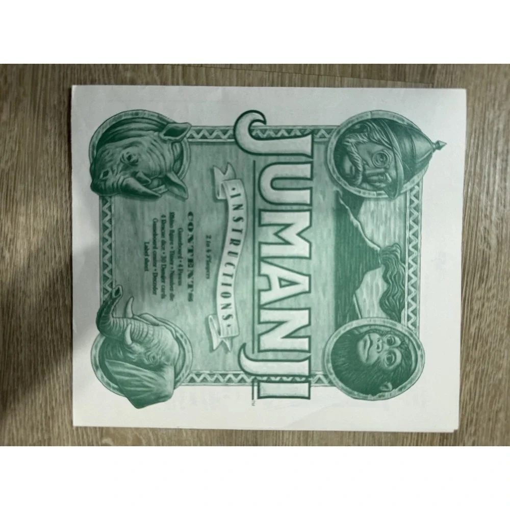 Jumanji The Game COMPLETE Milton Bradley 1995 Family Kids Movie Book VINTAGE